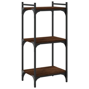 vidaXL Βιβλιοθήκη 3 Επιπέδων Καφέ Δρυς 40x30x86cm Επεξεργ. Ξύλο 1 τεμ.