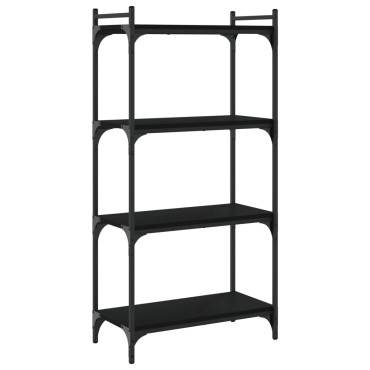 vidaXL Βιβλιοθήκη 4 Επιπέδων Μαύρη 60x30x120cm Επεξεργασμένο Ξύλο 1 τεμ.