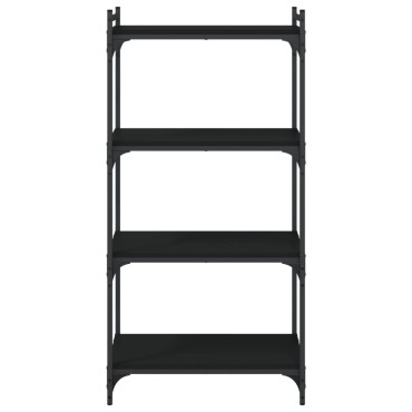 vidaXL Βιβλιοθήκη 4 Επιπέδων Μαύρη 60x30x120cm Επεξεργασμένο Ξύλο 1 τεμ.