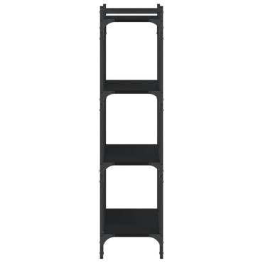 vidaXL Βιβλιοθήκη 4 Επιπέδων Μαύρη 60x30x120cm Επεξεργασμένο Ξύλο 1 τεμ.