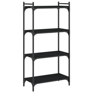 vidaXL Βιβλιοθήκη 4 Επιπέδων Μαύρη 60x30x120cm Επεξεργασμένο Ξύλο 1 τεμ.