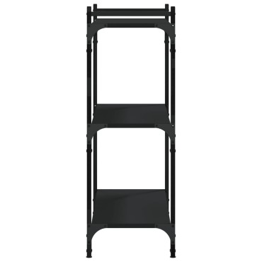 vidaXL Βιβλιοθήκη 3 Επιπέδων Μαύρη 80x30x86cm από Επεξεργ. Ξύλο 1 τεμ.