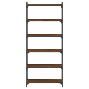vidaXL Βιβλιοθήκη 6 Επιπέδων Καφέ Δρυς 80x30x188cm Επεξεργ. Ξύλο 1 τεμ.