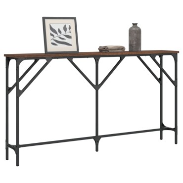 vidaXL Τραπέζι Κονσόλα Καφέ Δρυς 140x23x75cm Επεξεργασμένο Ξύλο 1 τεμ.
