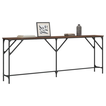 vidaXL Τραπέζι Κονσόλα Καφέ Δρυς 200x29x75cm Επεξεργασμένο Ξύλο 1 τεμ.