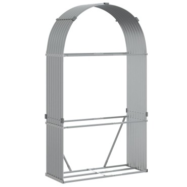 vidaXL Ξυλοθήκη Αν. Γκρι 120 x 45 x 210 εκ. από Γαλβανισμένο Ατσάλι