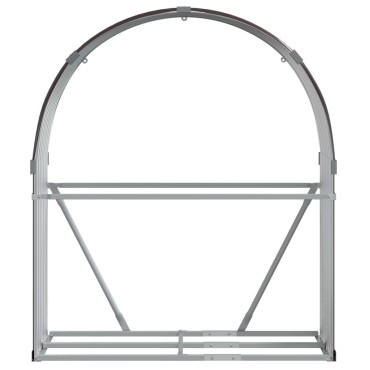 vidaXL Ξυλοθήκη Καφέ 120 x 45 x 140 εκ. από Γαλβανισμένο Ατσάλι