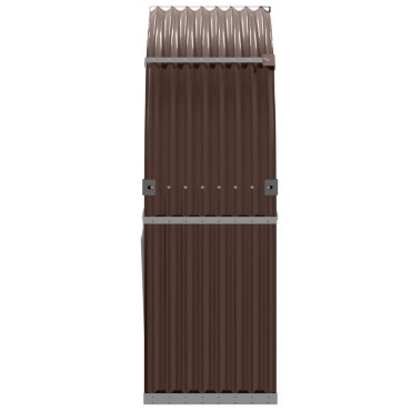vidaXL Ξυλοθήκη Καφέ 120 x 45 x 140 εκ. από Γαλβανισμένο Ατσάλι
