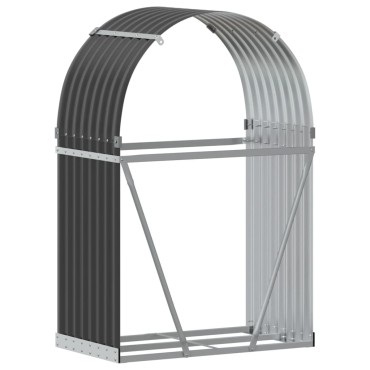 vidaXL Ξυλοθήκη Ανθρακί 80x45x120 εκ. από Γαλβανισμένο Ατσάλι