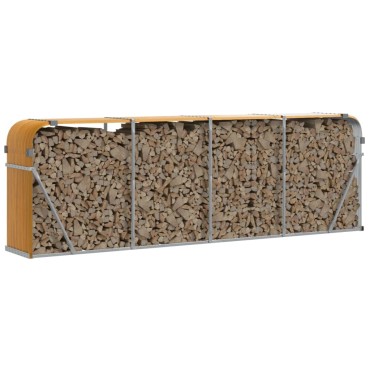 vidaXL Ξυλοθήκη Αν. Καφέ 300x45x100 εκ. από Γαλβανισμένο Ατσάλι