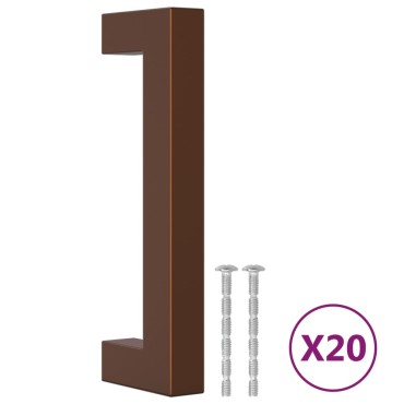 vidaXL Λαβές Ντουλαπιών 20 τεμ. Μπρονζέ 96 χιλ. από Ανοξείδωτο Ατσάλι