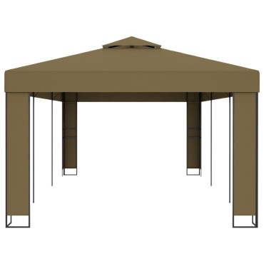 vidaXL Κιόσκι με Διπλή Οροφή Taupe 3 x 6 μ. 180 γρ/μ²
