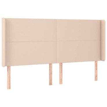 vidaXL Κεφαλάρι με Πτερύγια Καπουτσίνο 183x16x118/128cm Συνθ. Δέρμα 1 τεμ.