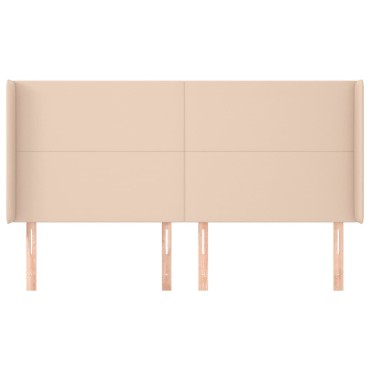 vidaXL Κεφαλάρι με Πτερύγια Καπουτσίνο 183x16x118/128cm Συνθ. Δέρμα 1 τεμ.