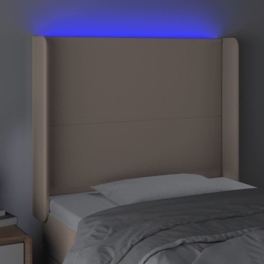 vidaXL Κεφαλάρι Κρεβατιού LED Καπουτσίνο 93x16x118/128 εκ 1 τεμ.