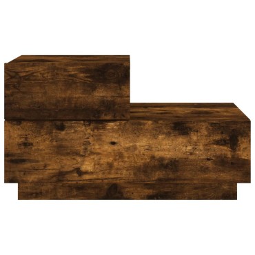 vidaXL Κομοδίνο με Φώτα LED Καπνιστή Δρυς 70x36x40,5cm 1 τεμ.