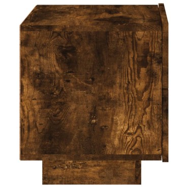 vidaXL Κομοδίνο με Φώτα LED Καπνιστή Δρυς 70x36x40,5cm 1 τεμ.