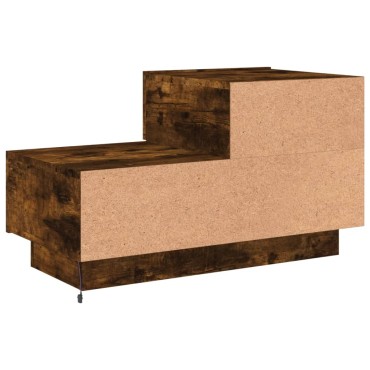vidaXL Κομοδίνο με Φώτα LED Καπνιστή Δρυς 70x36x40,5cm 1 τεμ.
