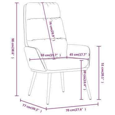 vidaXL Πολυθρόνα Relax Μαύρη Υφασμάτινη 70x77x98cm 1 τεμ.