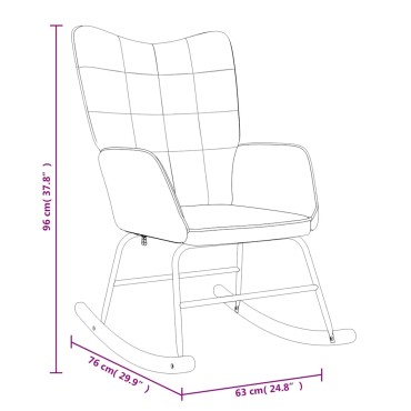 vidaXL Κουνιστή Πολυθρόνα Κρεμ Υφασμάτινη 61x78x98cm 1 τεμ.