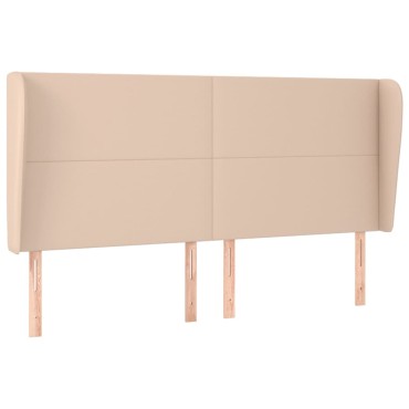 vidaXL Κεφαλάρι με Πτερύγια Καπουτσίνο 183x23x118/128cm Συνθ. Δέρμα 1 τεμ.