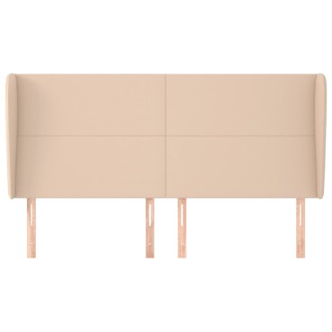 vidaXL Κεφαλάρι με Πτερύγια Καπουτσίνο 183x23x118/128cm Συνθ. Δέρμα 1 τεμ.