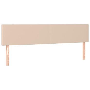 vidaXL Κρεβάτι Boxspring Στρώμα&LED Καπουτσίνο 180x200 εκ. Συνθ. Δέρμα