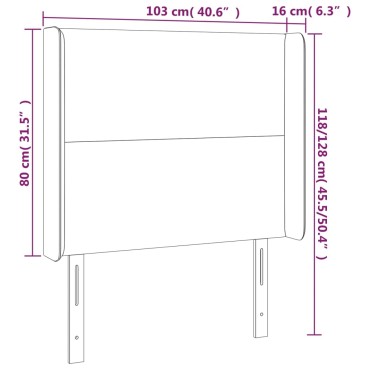 vidaXL Κεφαλάρι με Πτερύγια Σκούρο Καφέ 103x16x118/128cm Υφασμάτινο 1 τεμ.