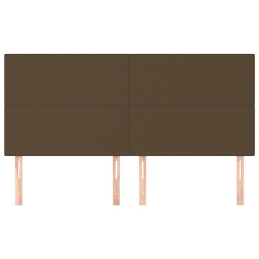vidaXL Κεφαλάρια Κρεβατιού 4 τεμ. Σκ. Καφέ 100x5x78/88cm Υφασμάτινο