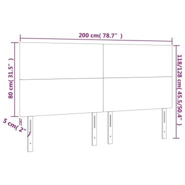 vidaXL Κεφαλάρια Κρεβατιού 4 τεμ. Σκ. Καφέ 100x5x78/88cm Υφασμάτινο