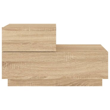 vidaXL Κομοδίνο με Φώτα LED Sonoma Δρυς 70x36x40,5cm 1 τεμ.
