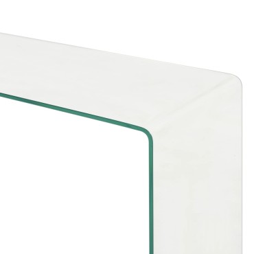 vidaXL Τραπεζάκι Σαλονιού Σετ 2 τεμ. 90x30x20/110x30x40cm Ψημένο Γυαλί