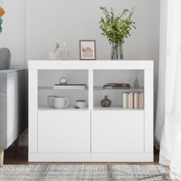 vidaXL Ντουλάπια Βοηθητικά με Φώτα LED 2 τεμ. Λευκά από Επεξεργ. Ξύλο 41x37x67cm