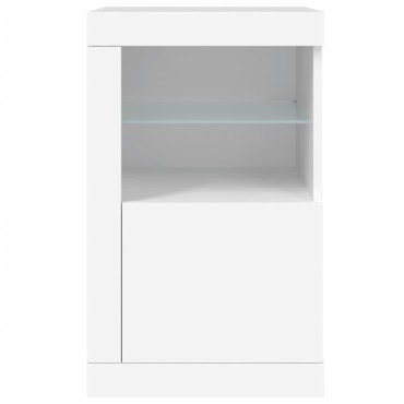vidaXL Ντουλάπια Βοηθητικά με Φώτα LED 2 τεμ. Λευκά από Επεξεργ. Ξύλο 41x37x67cm