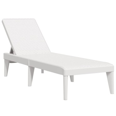vidaXL Ξαπλώστρα Λευκή 186x60x29 από Πολυπροπυλένιο 118x57x29cm 1 τεμ.