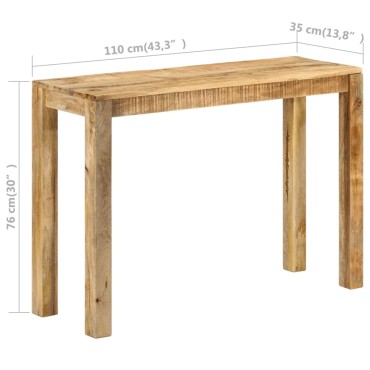 vidaXL Κονσόλα Τραπέζι 110x35x76cm από Ακατέργαστο Ξύλο Μάνγκο 1 τεμ.