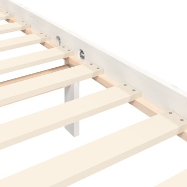 vidaXL Σκελετός Κρεβ. Χωρίς Στρώμα Λευκό 140x200 εκ Μασίφ Πεύκο