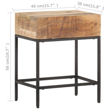 vidaXL Τραπεζάκι Βοηθητικό 40x30x50cm Μασίφ Ακατέργαστο Ξύλο Μάνγκο 1 τεμ.