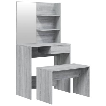 vidaXL Μπουντουάρ Σετ Γκρι Sonoma 74,5x40x141cm 1 τεμ.