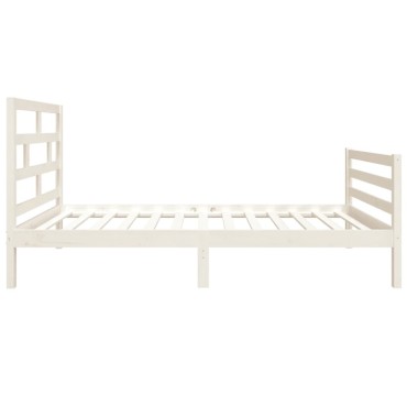 vidaXL Πλαίσιο Κρεβατιού Λευκό 90x190cm Μασίφ Ξύλο Single 1 τεμ. - Μονό