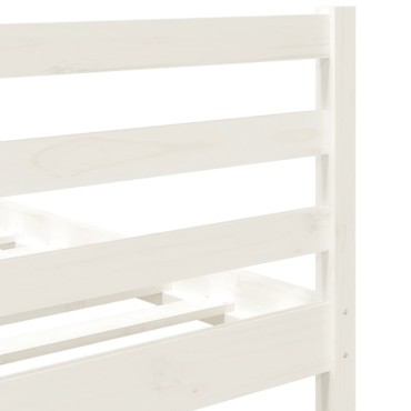 vidaXL Πλαίσιο Κρεβατιού Λευκό 90x190cm Μασίφ Ξύλο Single 1 τεμ. - Μονό