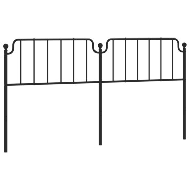 vidaXL Κεφαλάρι Μαύρο Μεταλλικό 198x4x102cm 1 τεμ.