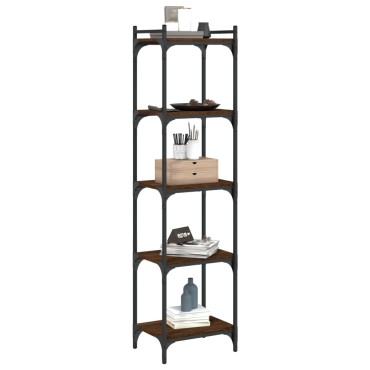 vidaXL Βιβλιοθήκη 5 Επιπέδων Καφέ Δρυς 40x30x154cm Επεξεργ. Ξύλο 1 τεμ.