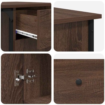 vidaXL Γραφείο Καφέ Δρυς 141x141x75cm από Επεξεργασμένο Ξύλο 1 τεμ.