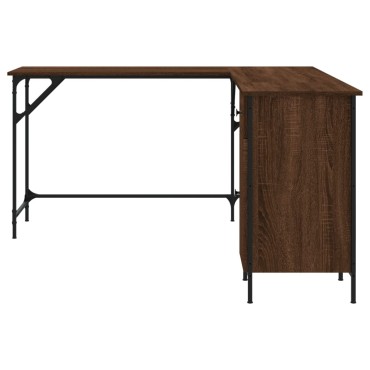 vidaXL Γραφείο Καφέ Δρυς 141x141x75cm από Επεξεργασμένο Ξύλο 1 τεμ.