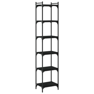 vidaXL Βιβλιοθήκη 6 Επιπέδων Μαύρη 40x30x188cm Επεξεργασμένο Ξύλο 1 τεμ.