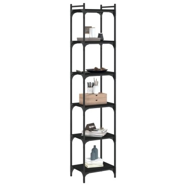 vidaXL Βιβλιοθήκη 6 Επιπέδων Μαύρη 40x30x188cm Επεξεργασμένο Ξύλο 1 τεμ.