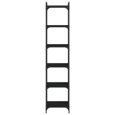 vidaXL Βιβλιοθήκη 6 Επιπέδων Μαύρη 40x30x188cm Επεξεργασμένο Ξύλο 1 τεμ.