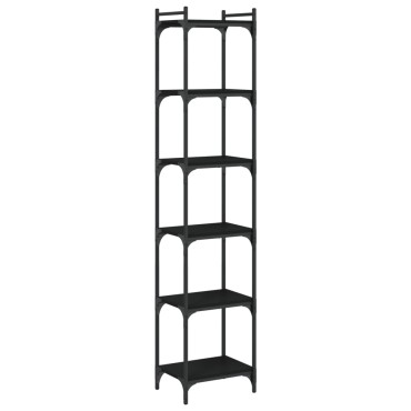 vidaXL Βιβλιοθήκη 6 Επιπέδων Μαύρη 40x30x188cm Επεξεργασμένο Ξύλο 1 τεμ.