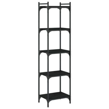 vidaXL Βιβλιοθήκη 5 Επιπέδων Μαύρη 40x30x154cm από Επεξεργ. Ξύλο 1 τεμ.